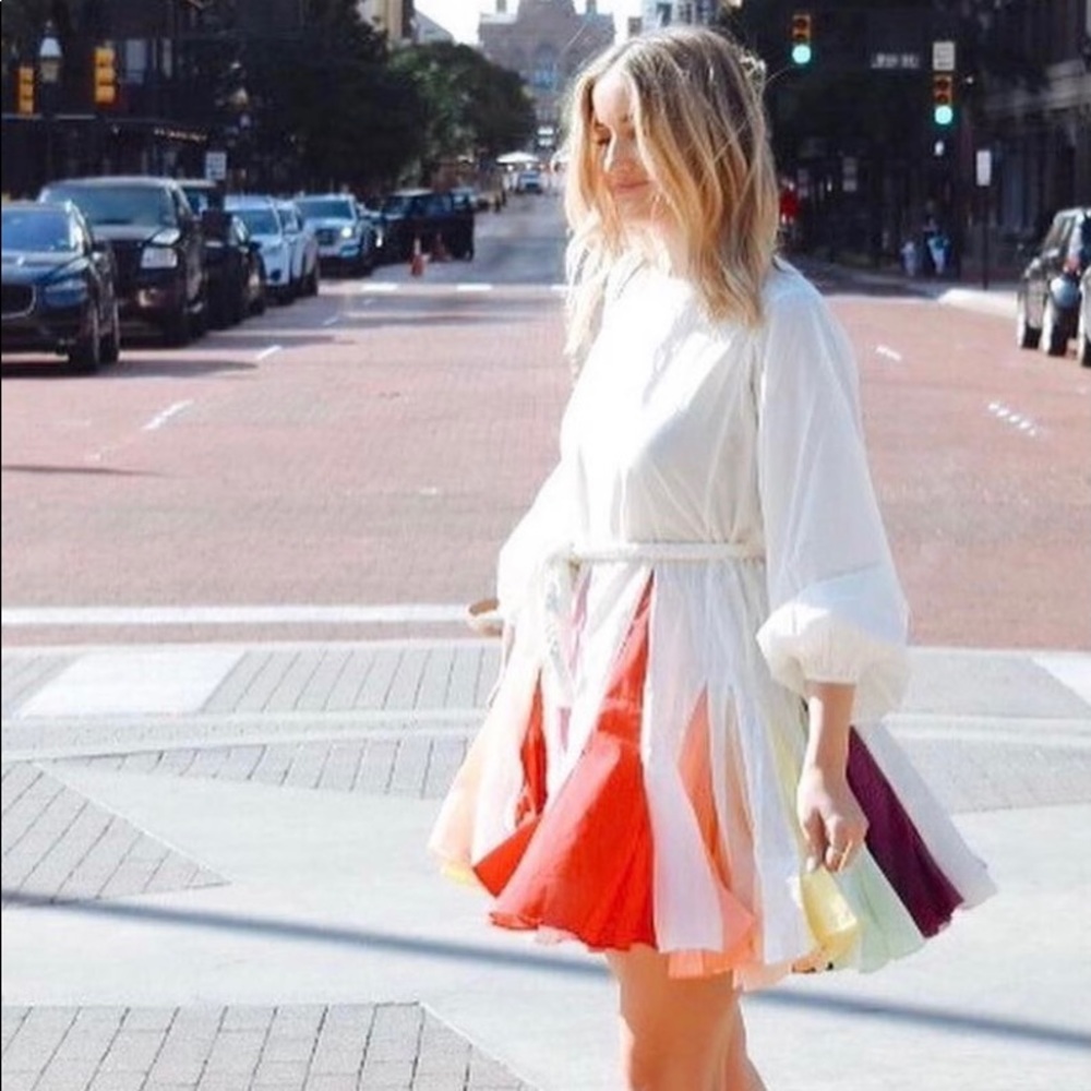 Rhode Ella Dress in Rainbow Color Block